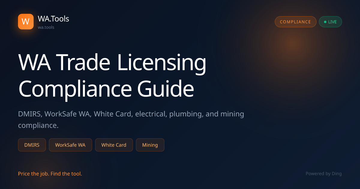 WA Trade Licensing 2026 — DMIRS, WorkSafe WA, White Card & Mining | WA ...